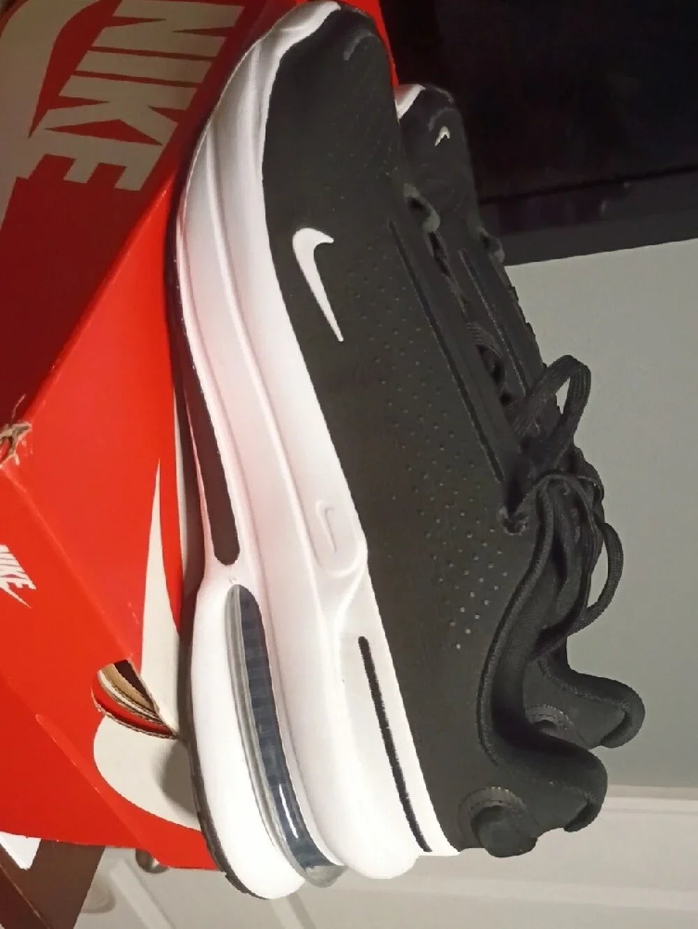 Nike Black and White Air Max-Style Sneakers